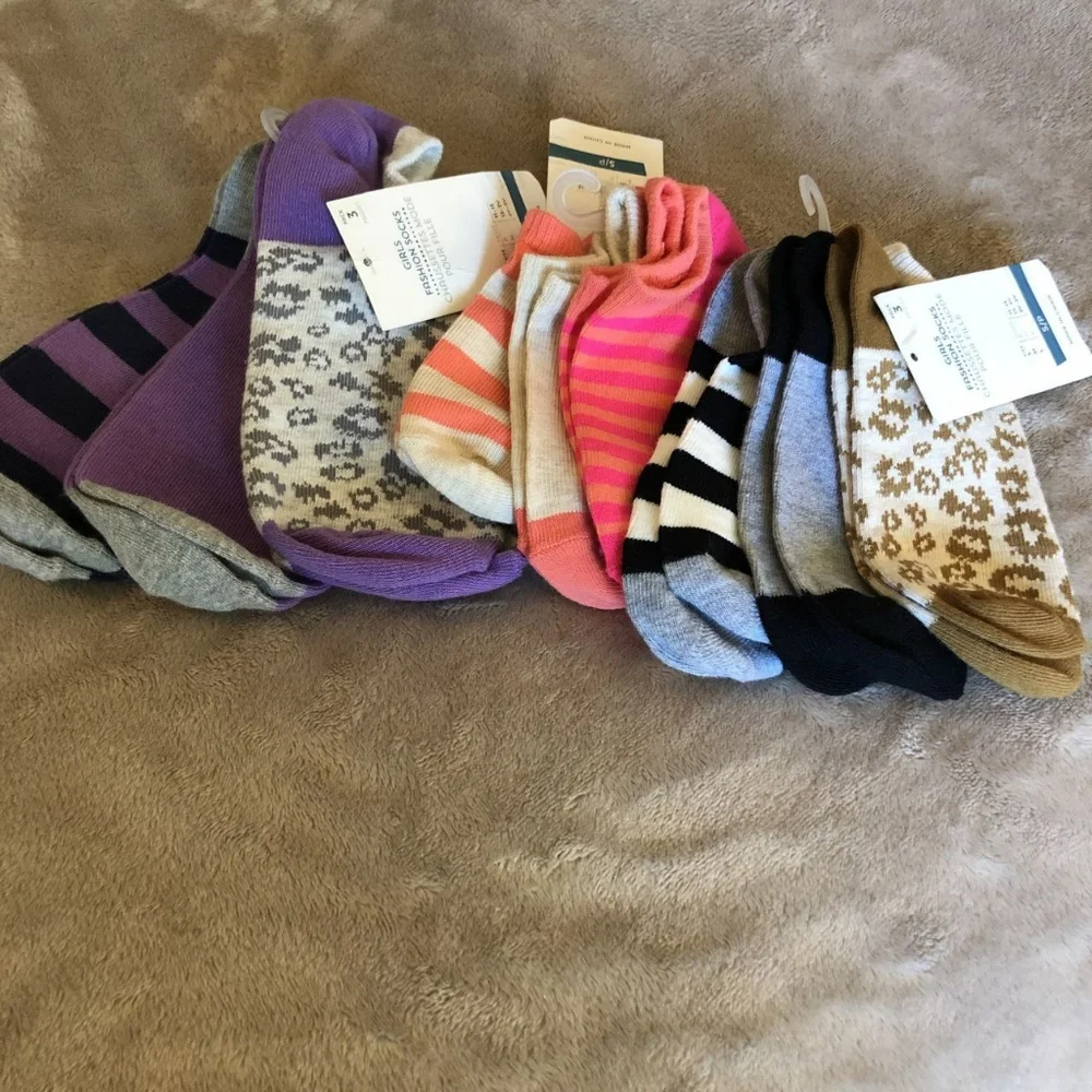 NWT 9 Variety Pack Ankle Socks for kids